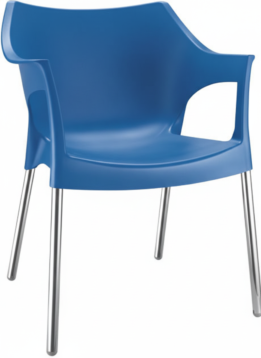 Cafeteria Chair with Stainless Steel Legs